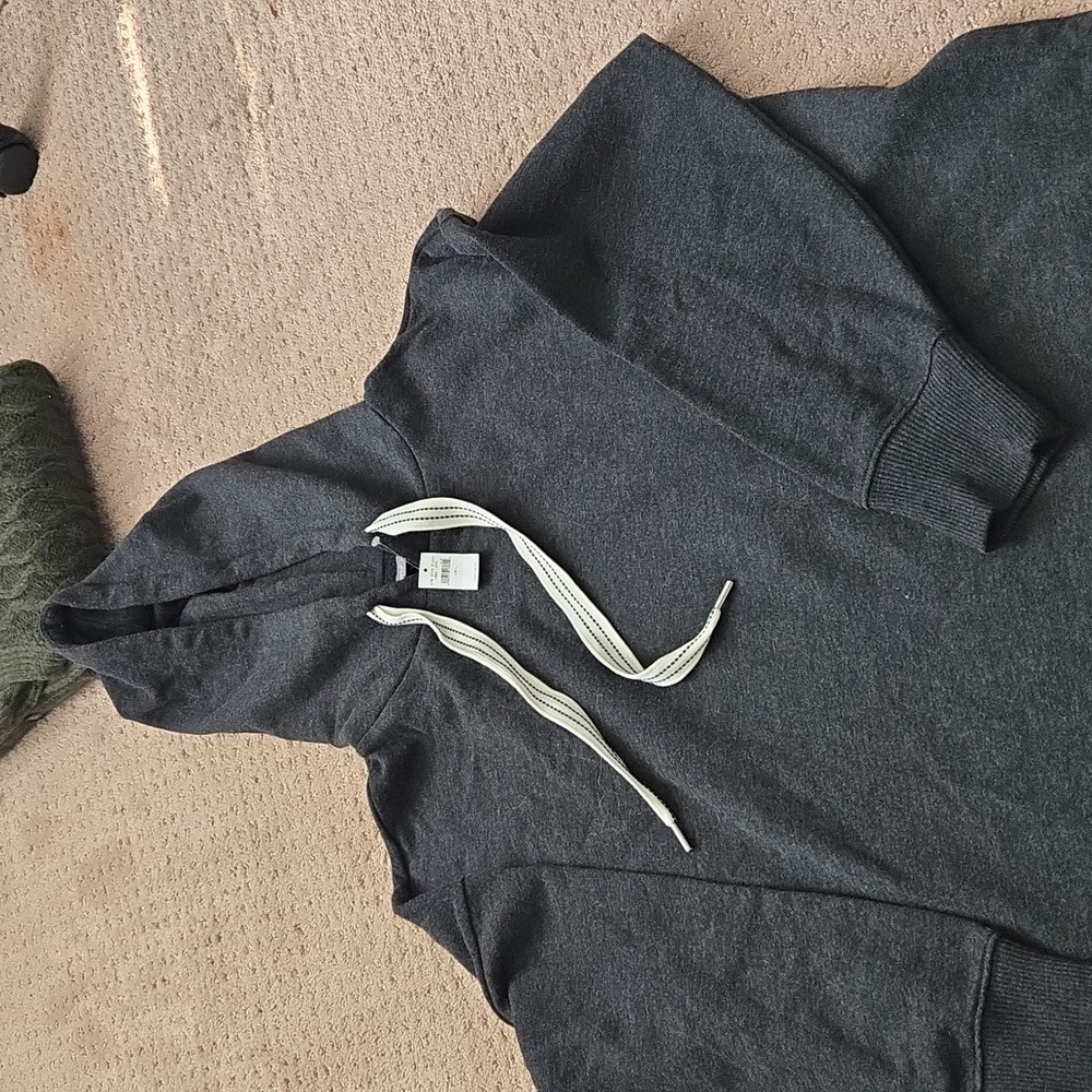 Aerie Dark Charcoal Gray Hoodie Sweatshirt - Picture 3 of 4